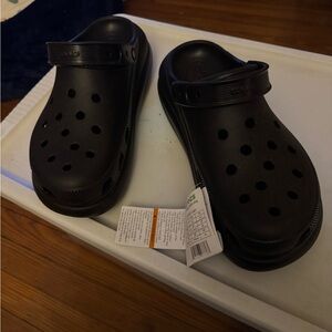 Men’s CROCS Black Sandals with Perforated Design